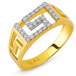 Χρυσό δαχτυλίδι μαίανδρος Κ14 με ζιργκόν